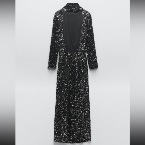 Zara Open Back Sequin Knit Dress Limited Edition NWT - Picture 6 of 15